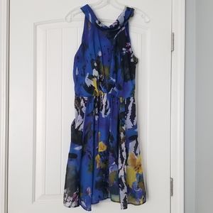 Miss Sixty High Neck Floral Print Dress with Pockets -  Size 4